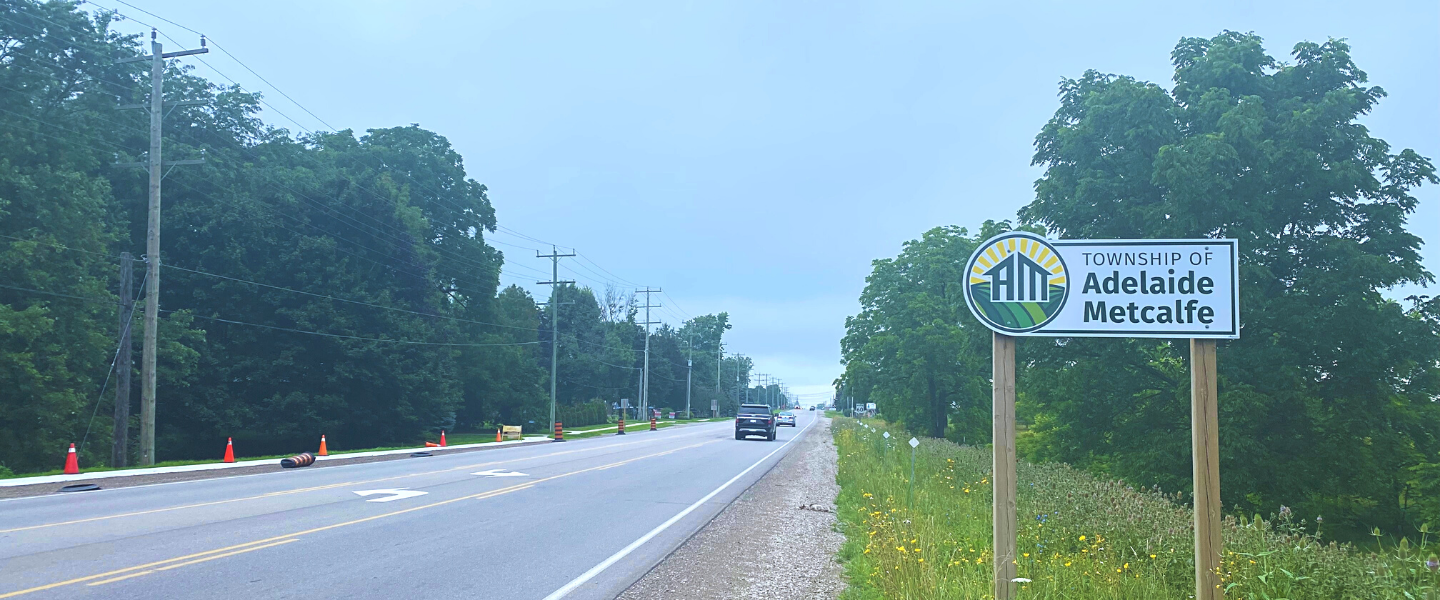Adelaide Metcalfe Township sign on Centre Rd