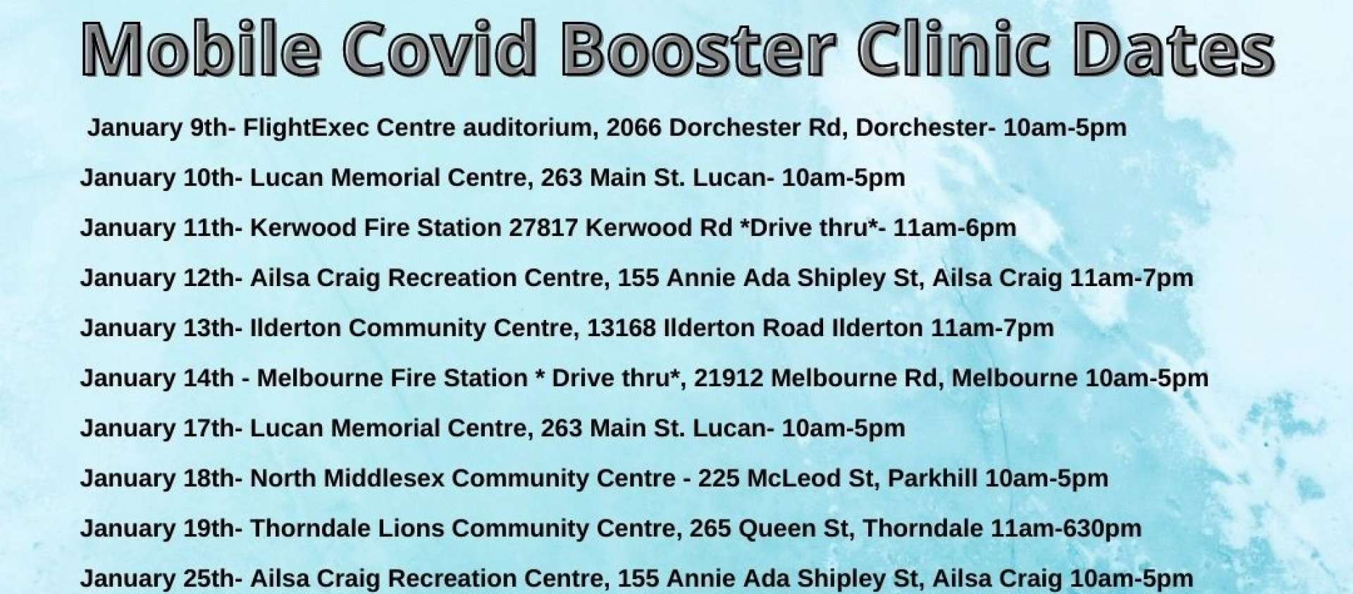 Picture of covid booster clinc dates and locations