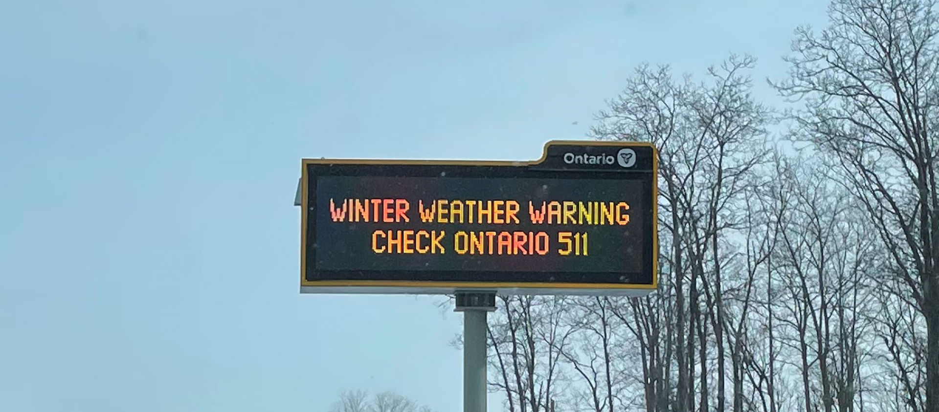 picture of digital signage for warnings along highway 402