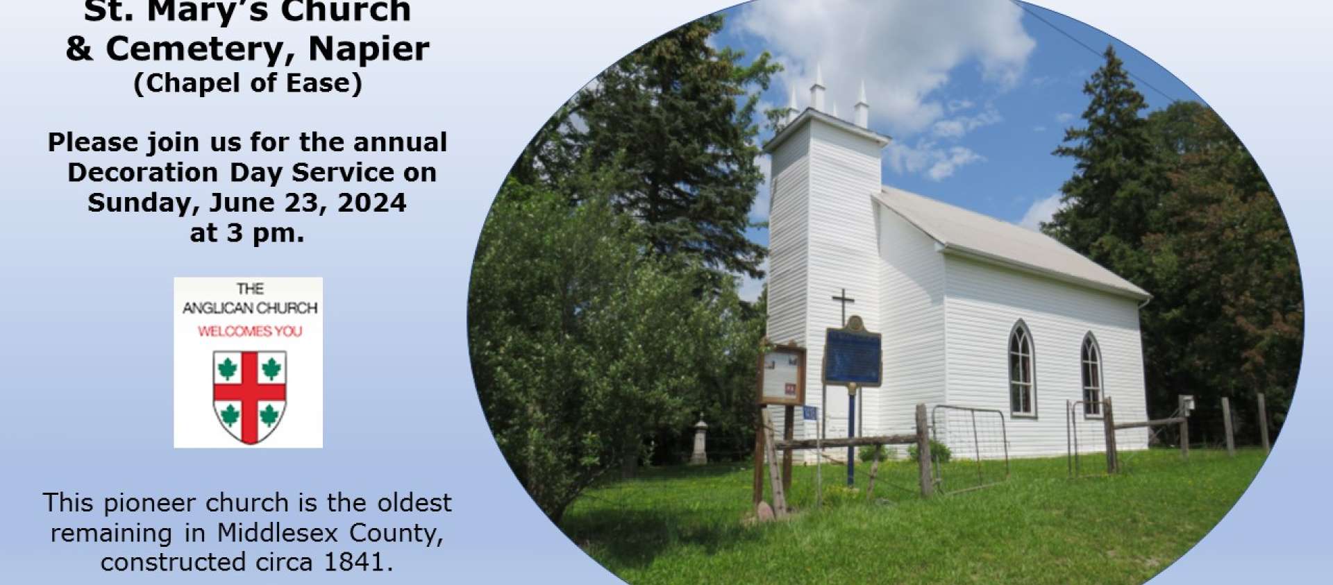 Poster of St. Mary's Church advertising the annual decoration day.