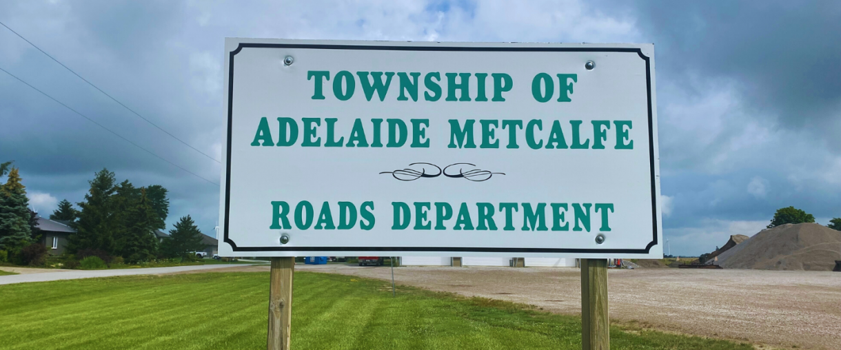 Road Sign - Reads "Adelaide Metcalfe Roads Department"