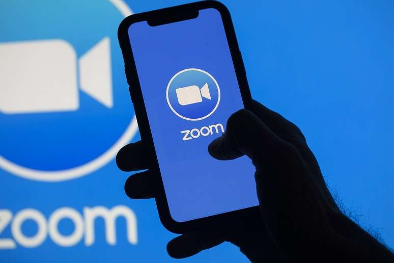 Zoom Online Meeting Software Picture of phone with Zoom Logo